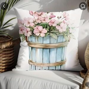 NEW: Floral basket Throw Pillow
